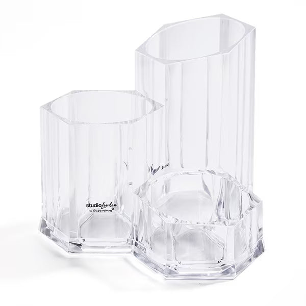 Studio London Brush Organiser Clear 12x12x13cm (British brand)