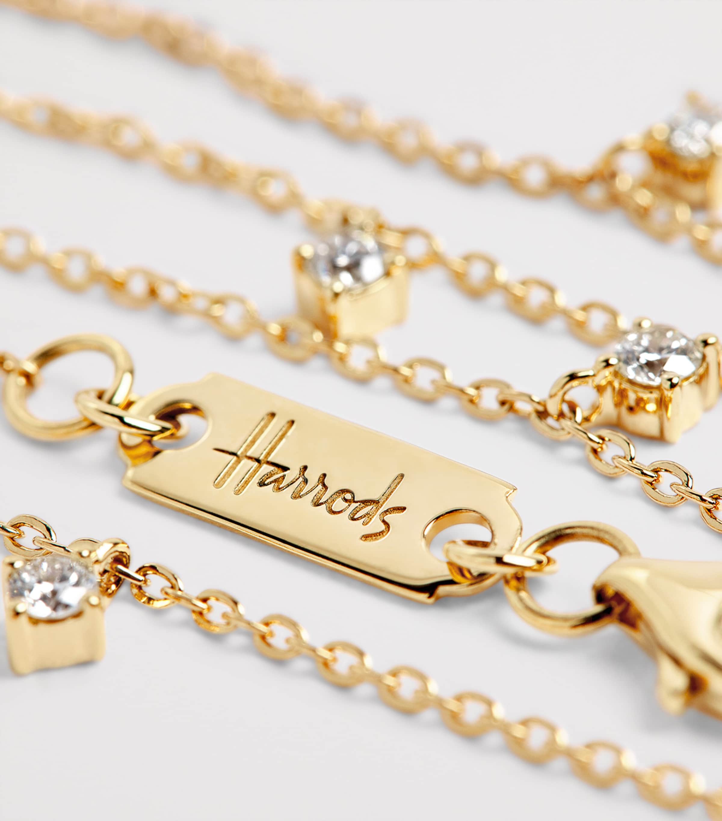 Harrods 18kt yellow gold diamond necklace (British brand)