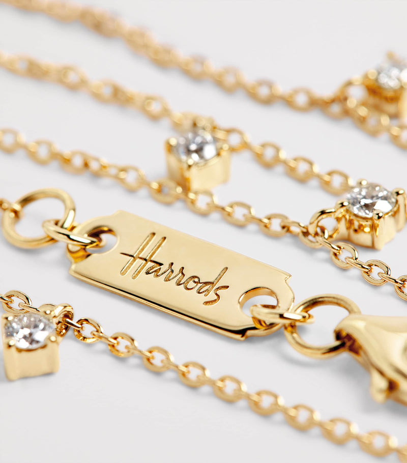 Harrods 18kt yellow gold diamond necklace (British brand)