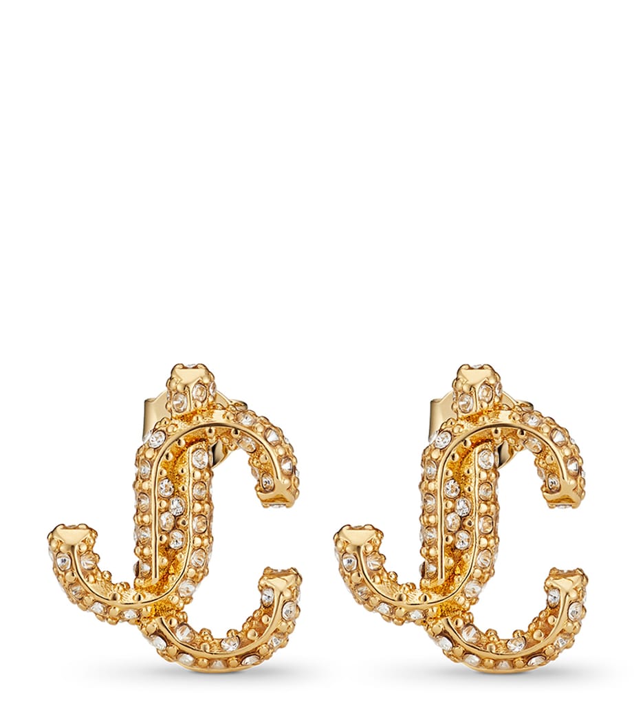 Jimmy Choo JC crystal-embellished stud earrings (British brand)
