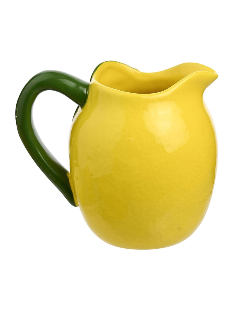 Widdop ceramic lemon jug with green leaf, small - British product