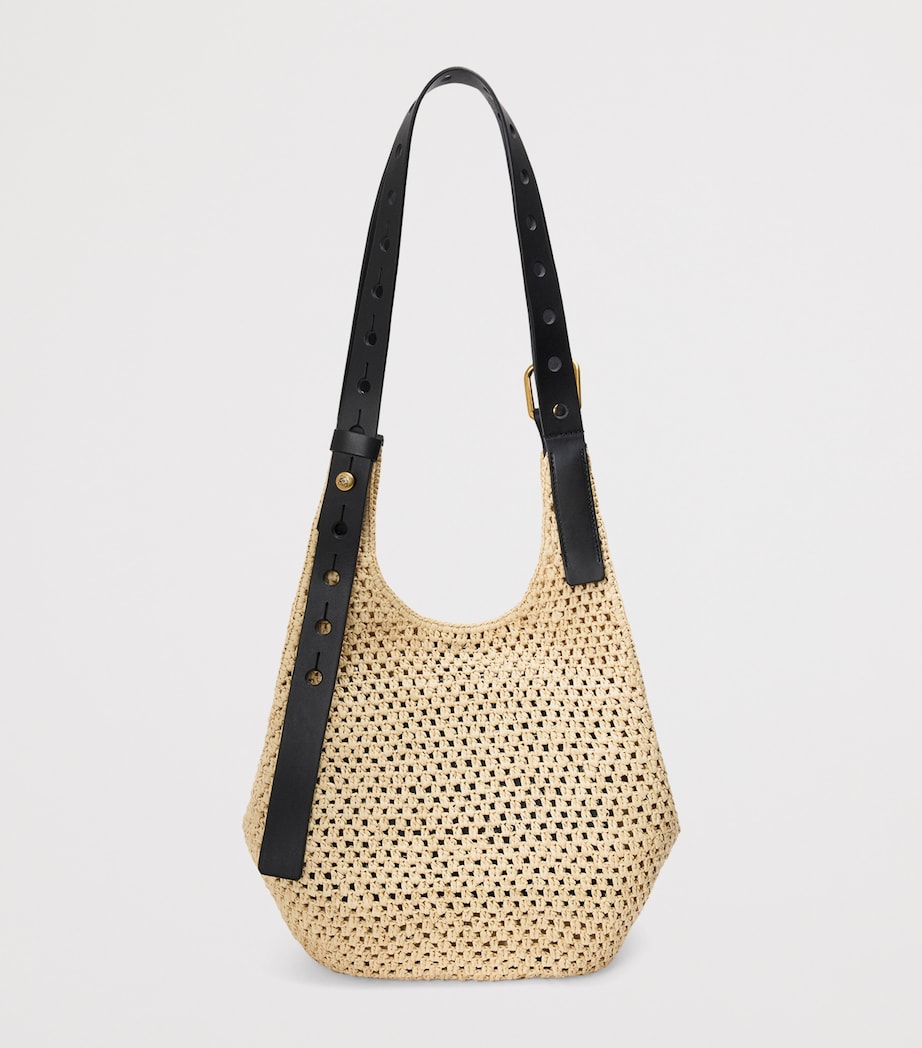 LOEWE small raffia punch-hole hobo bag, imported from the UK