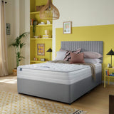 Silentnight Knightly 2000 Pkt Superking Memory Divan Bed - Light Grey