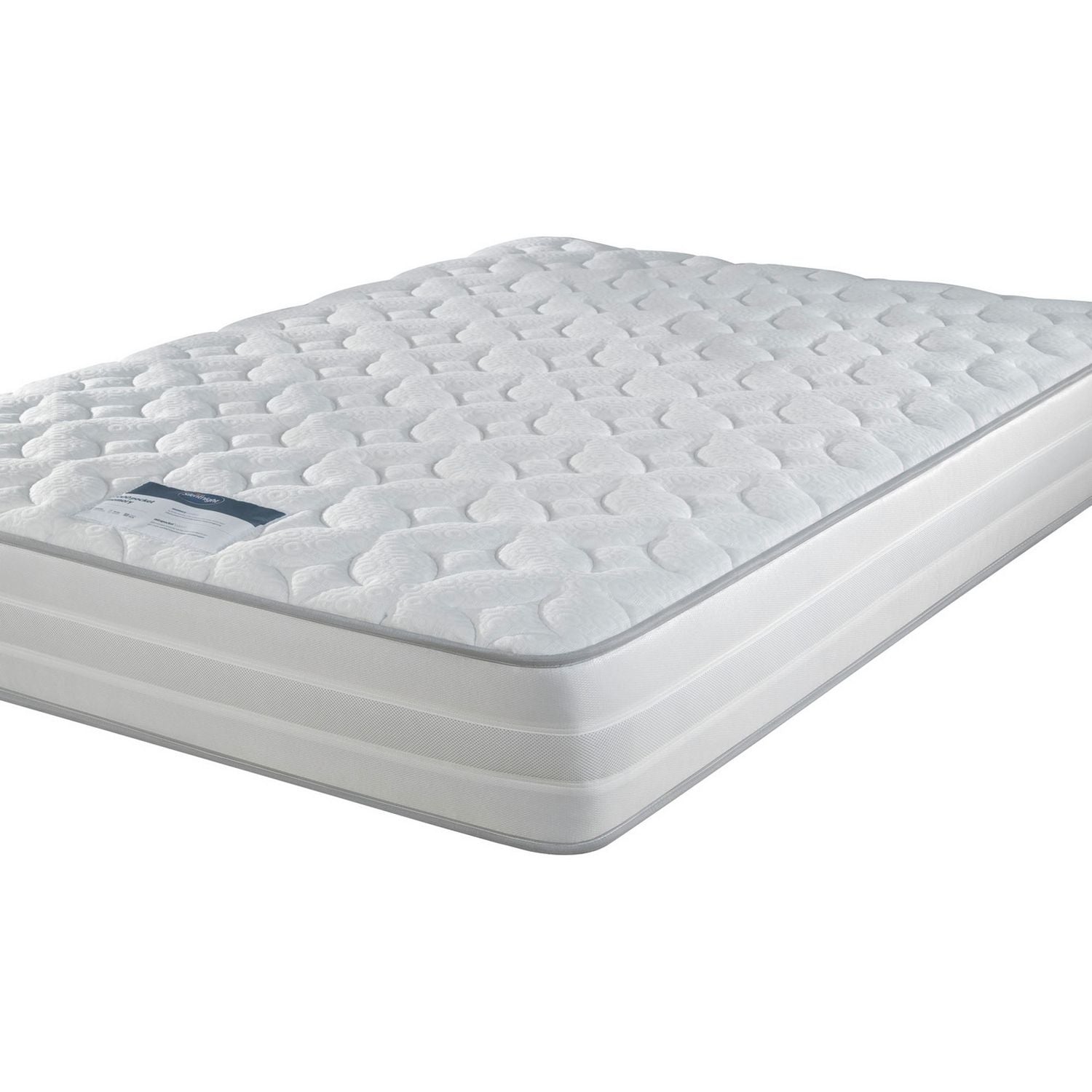 Silentnight Knightly 2000 Pkt Superking Memory Divan Bed - Light Grey