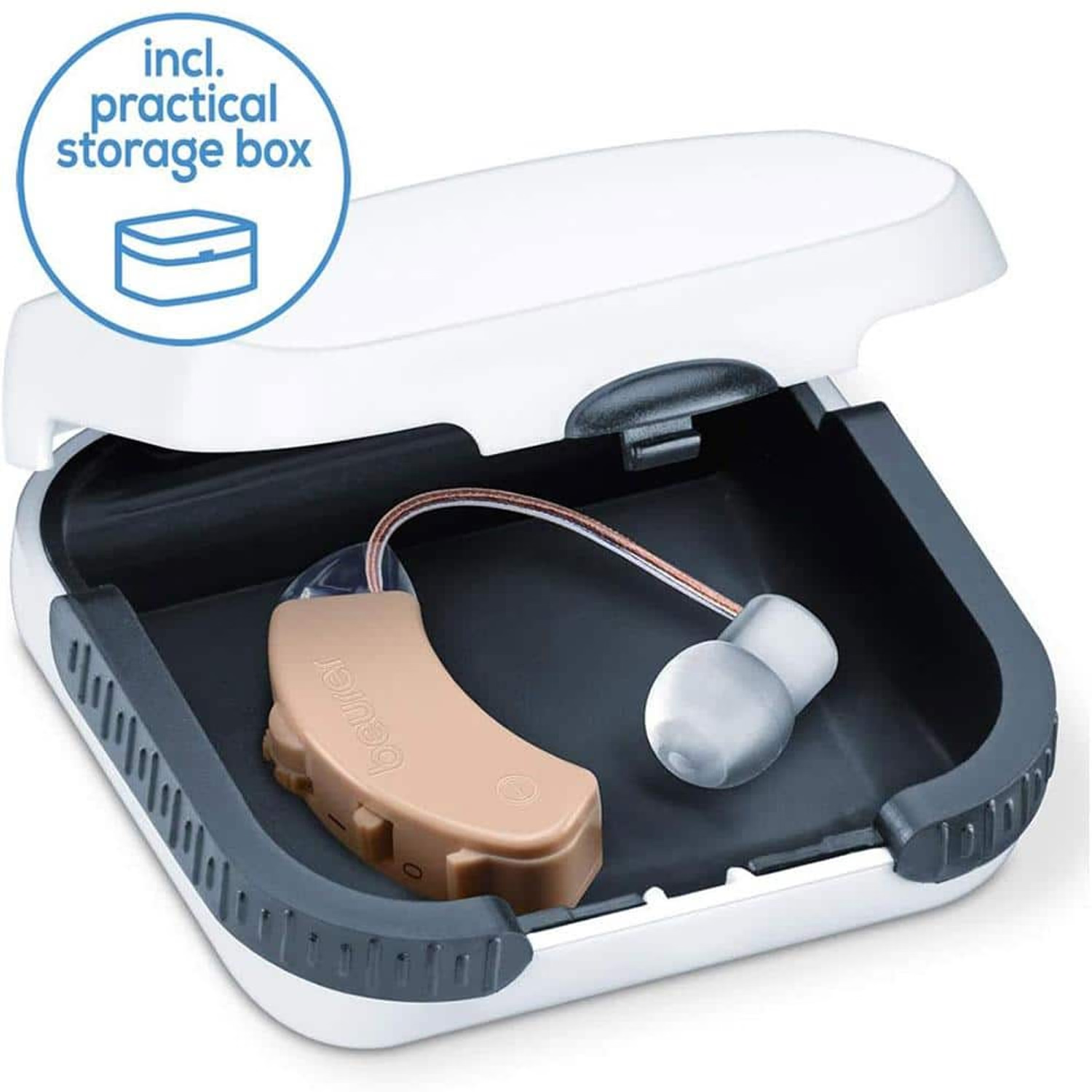 Beurer hearing amplifier HA50 white device behind ear (British brand)