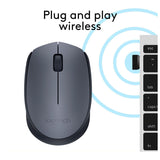 Logitech M170 wireless mouse in grey, UK version