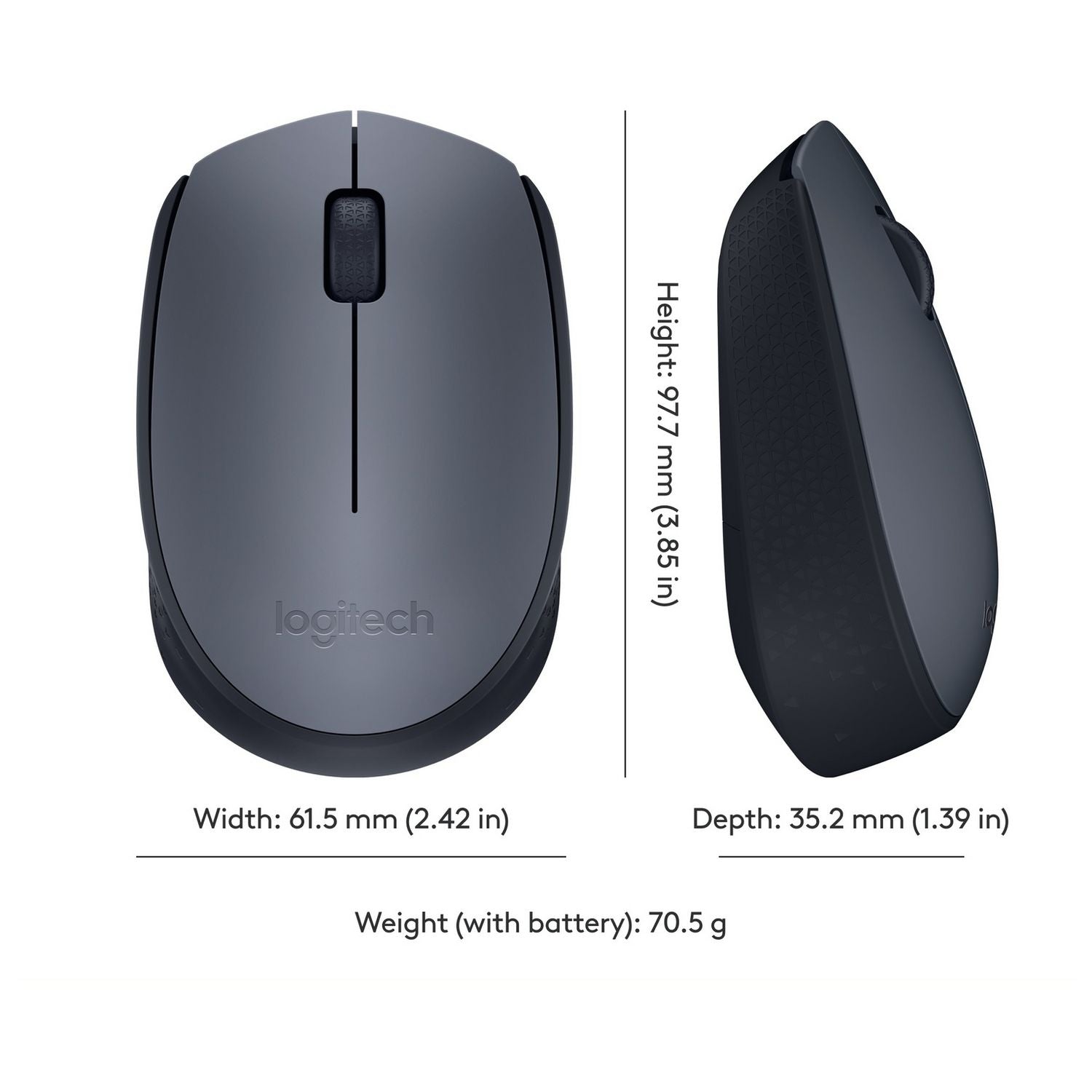 Logitech M170 wireless mouse in grey, UK version