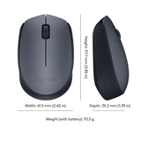 Logitech M170 wireless mouse in grey, UK version