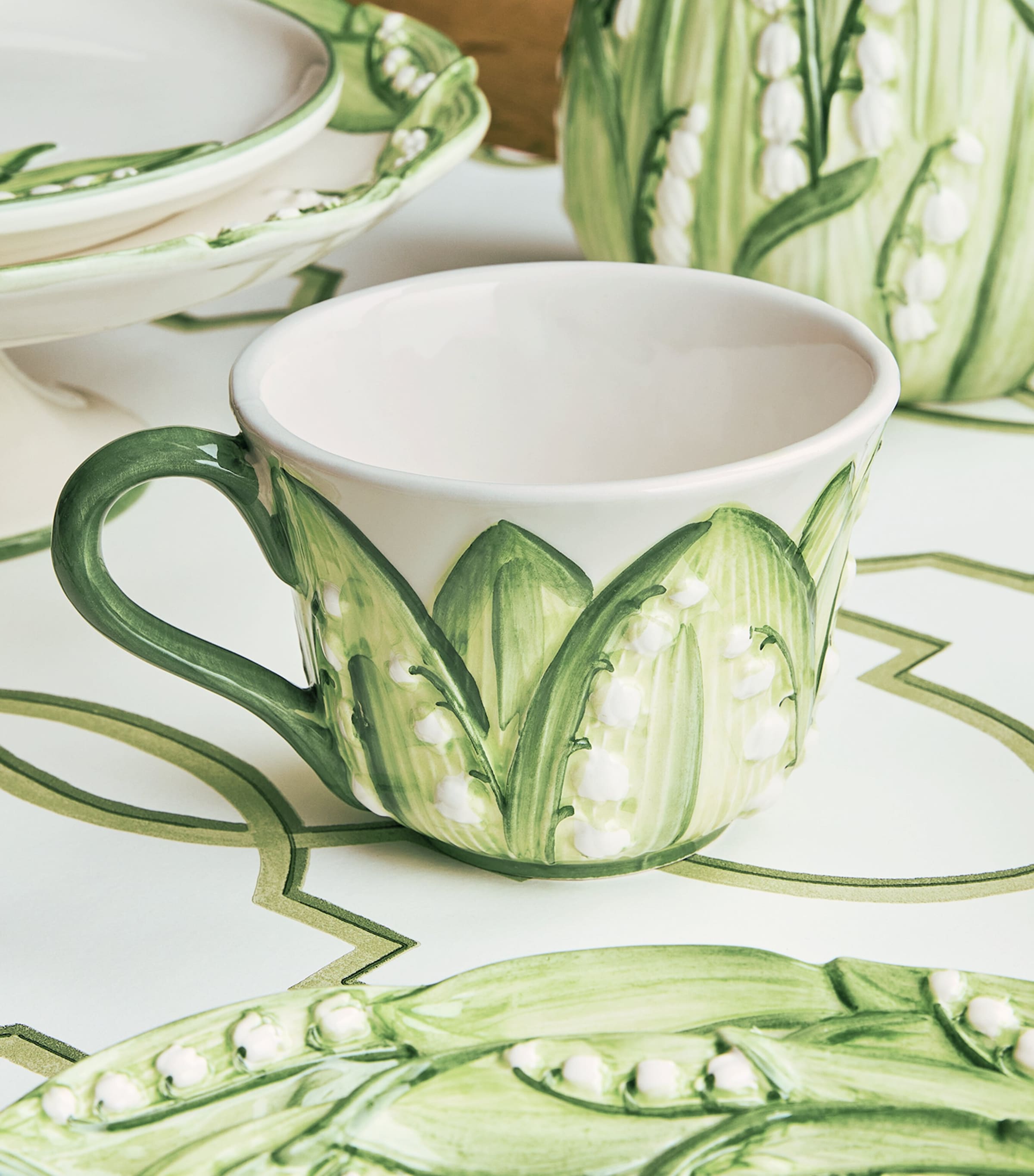Les-Ottomans ceramic teacup Lily of the Valley, UK version