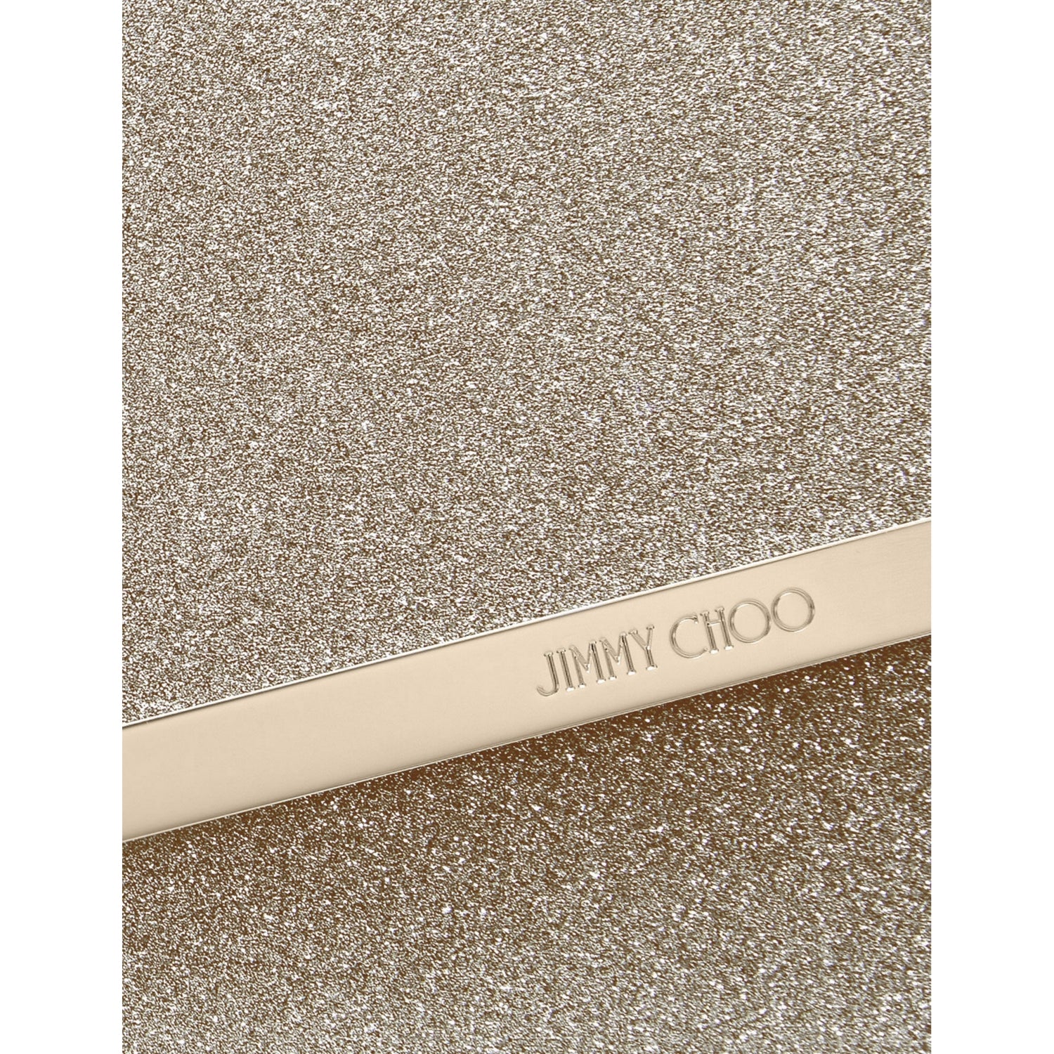 Jimmy Choo Emmie glittered leather clutch, imported from the UK