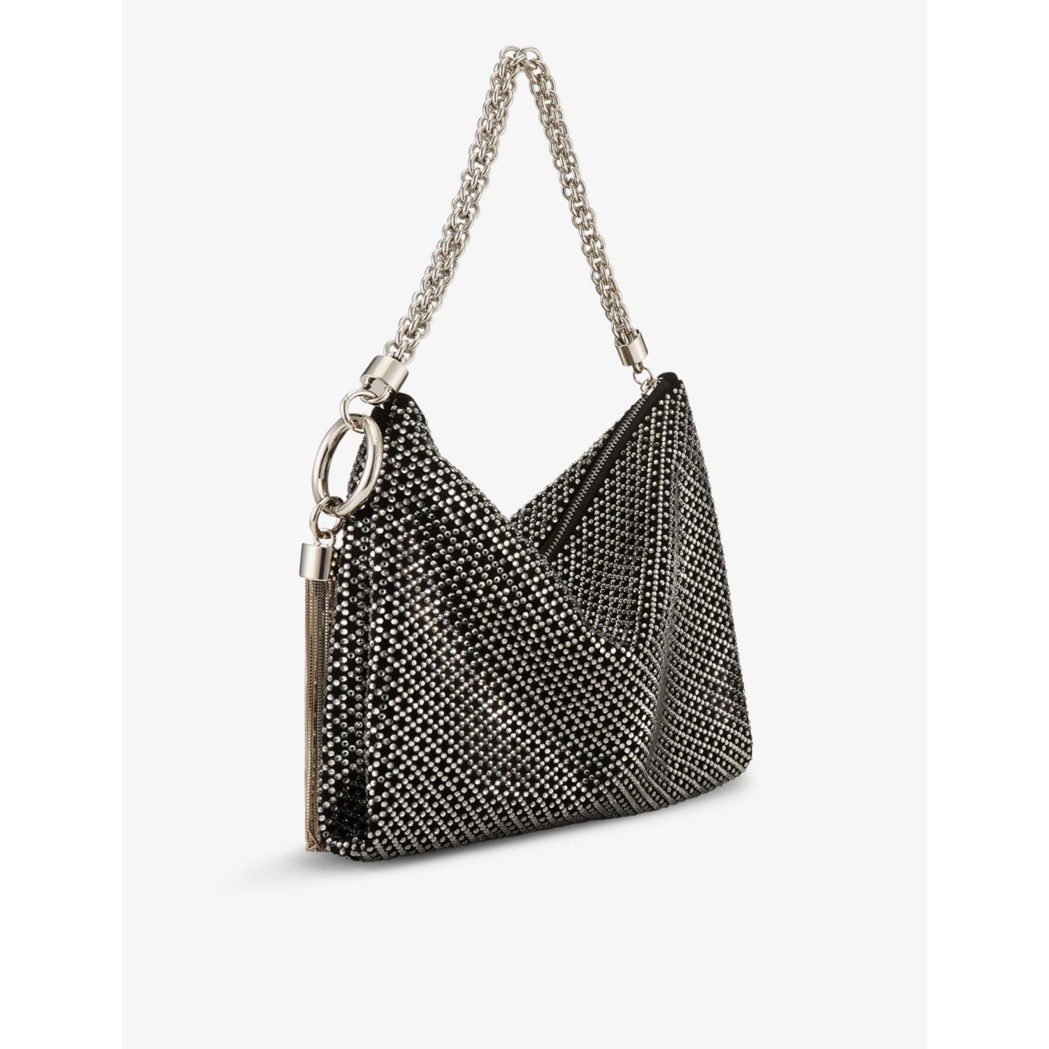 Jimmy Choo Callie crystal-embellished leather clutch bag, UK version