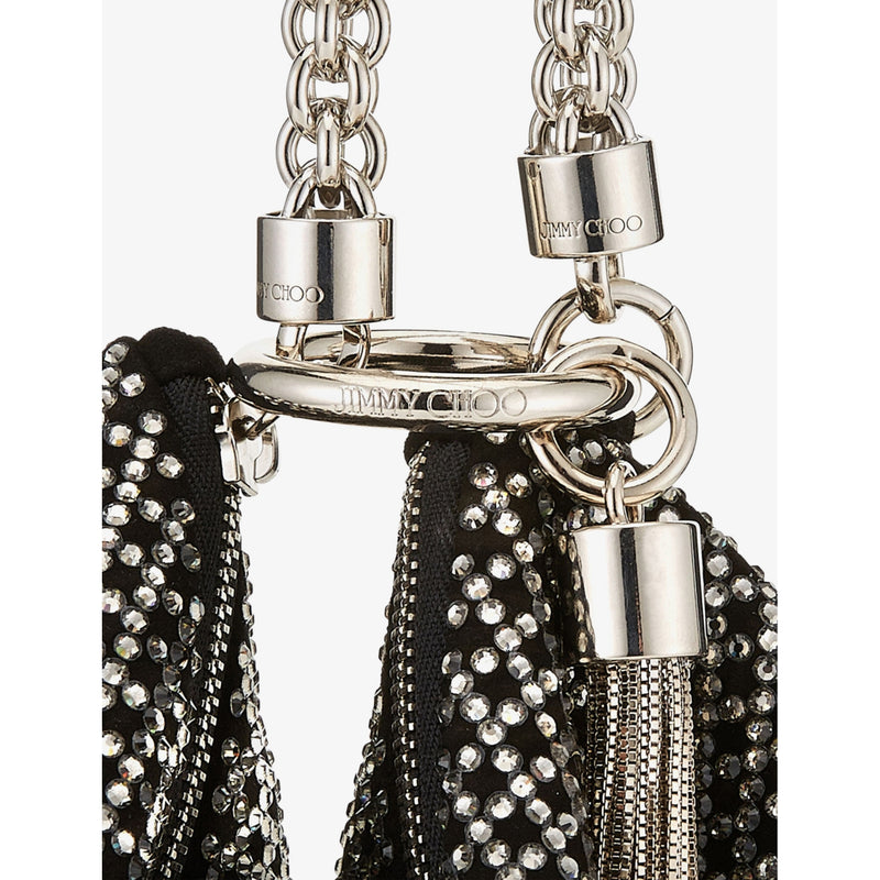 Jimmy Choo Callie crystal-embellished leather clutch bag, UK version