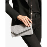 Jimmy Choo Emmie glittered leather mini clutch, UK version