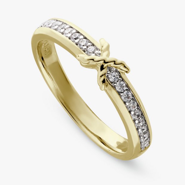 Revere gold plated cross ring small - British product