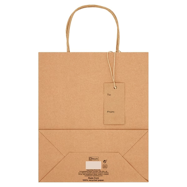 Medium recyclable kraft gift bag for all occasions, imported from the UK
