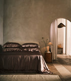 Gingerlily silk fitted sheet Mocha super king, UK version