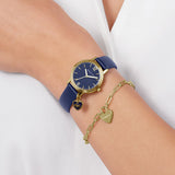 Radley navy leather strap watch and bracelet set, imported from the UK