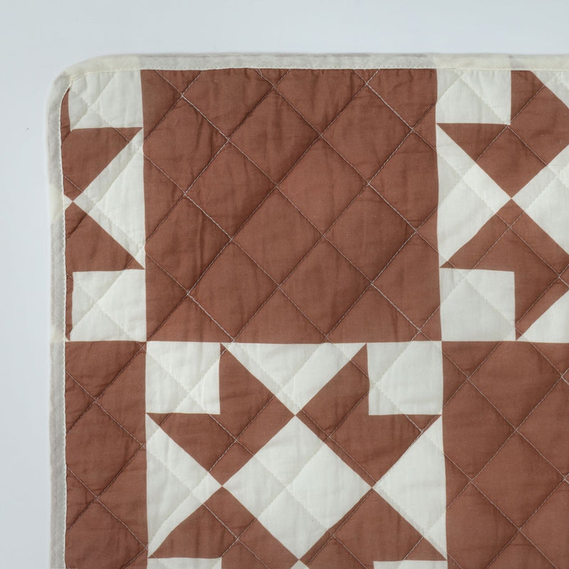 Habitat Quilted Motif Terracotta Bedspread - 220x200cm