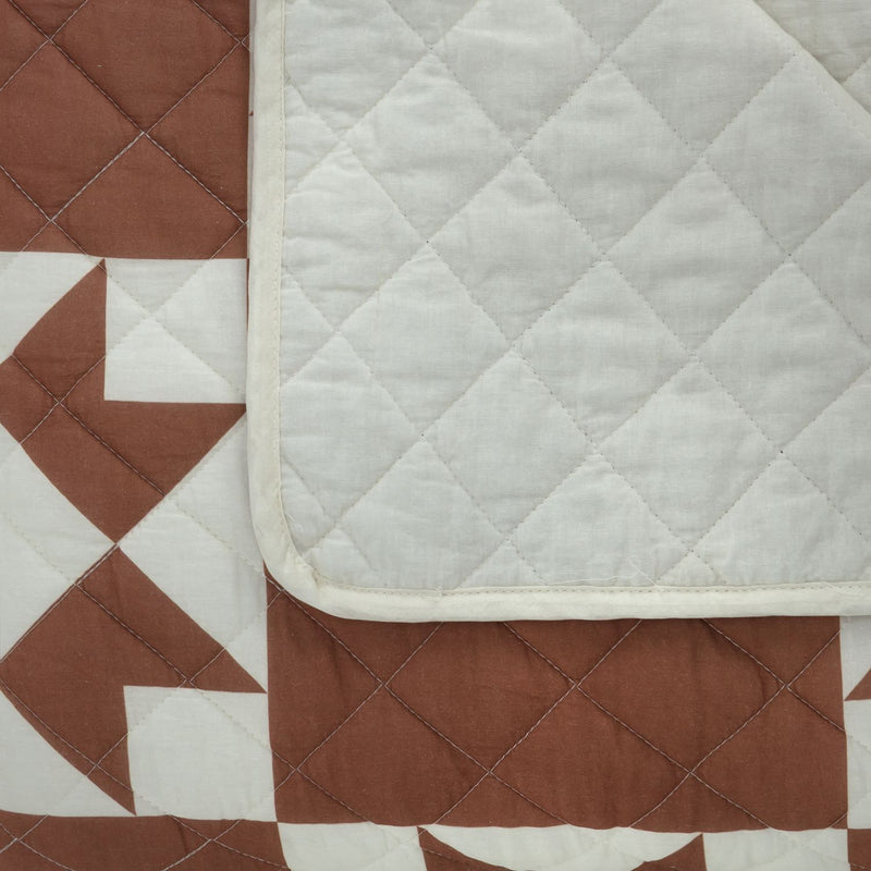 Habitat Quilted Motif Terracotta Bedspread - 220x200cm
