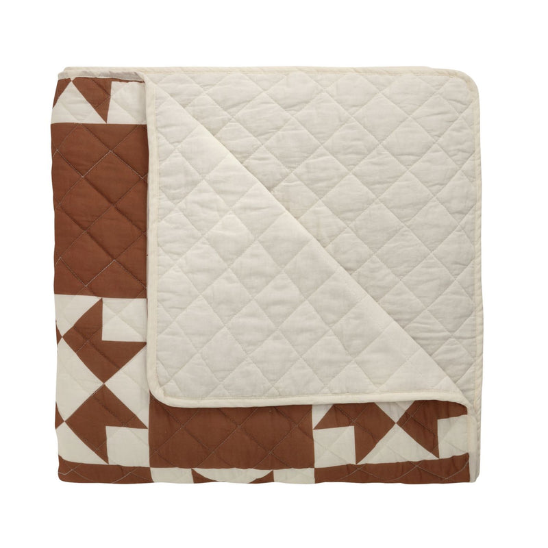Habitat Quilted Motif Terracotta Bedspread - 220x200cm