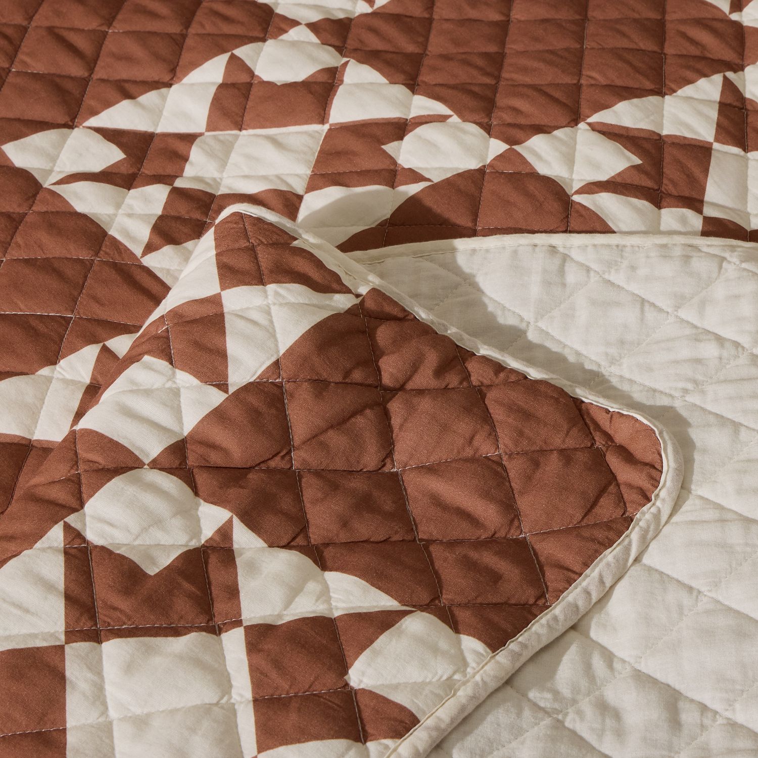 Habitat Quilted Motif Terracotta Bedspread - 220x200cm