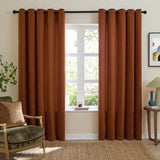 Furn soft chenille blackout eyelet curtains rust 117x137cm, UK version