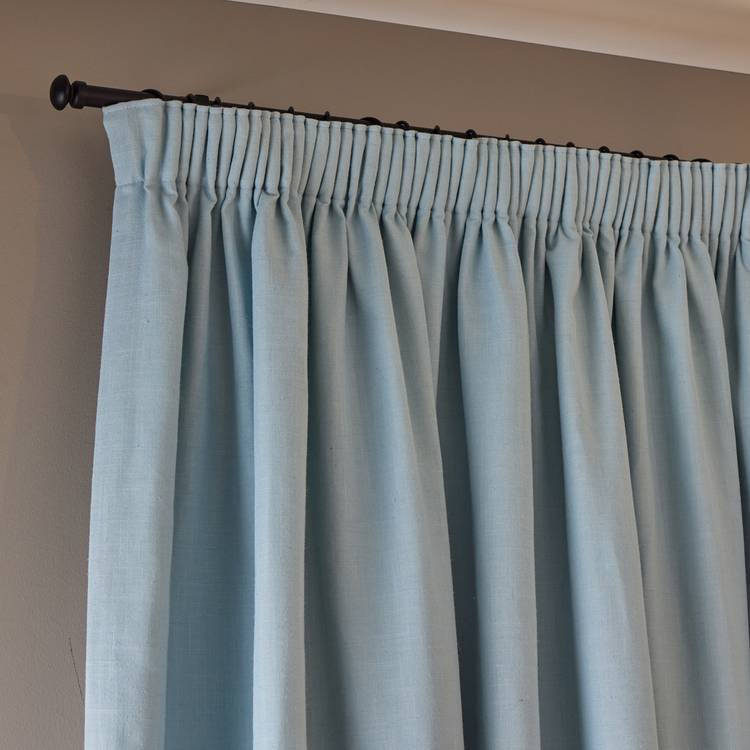 Habitat blue linen-look blackout curtains 117x137cm (British brand)
