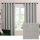 Furn Soft Chenille Blackout Eyelet Curtains - Silver - 168x183cm