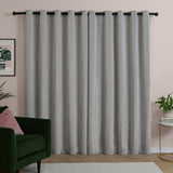 Furn Soft Chenille Blackout Eyelet Curtains - Silver - 168x183cm