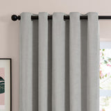 Furn Soft Chenille Blackout Eyelet Curtains - Silver - 168x183cm