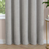 Furn Soft Chenille Blackout Eyelet Curtains - Silver - 168x183cm