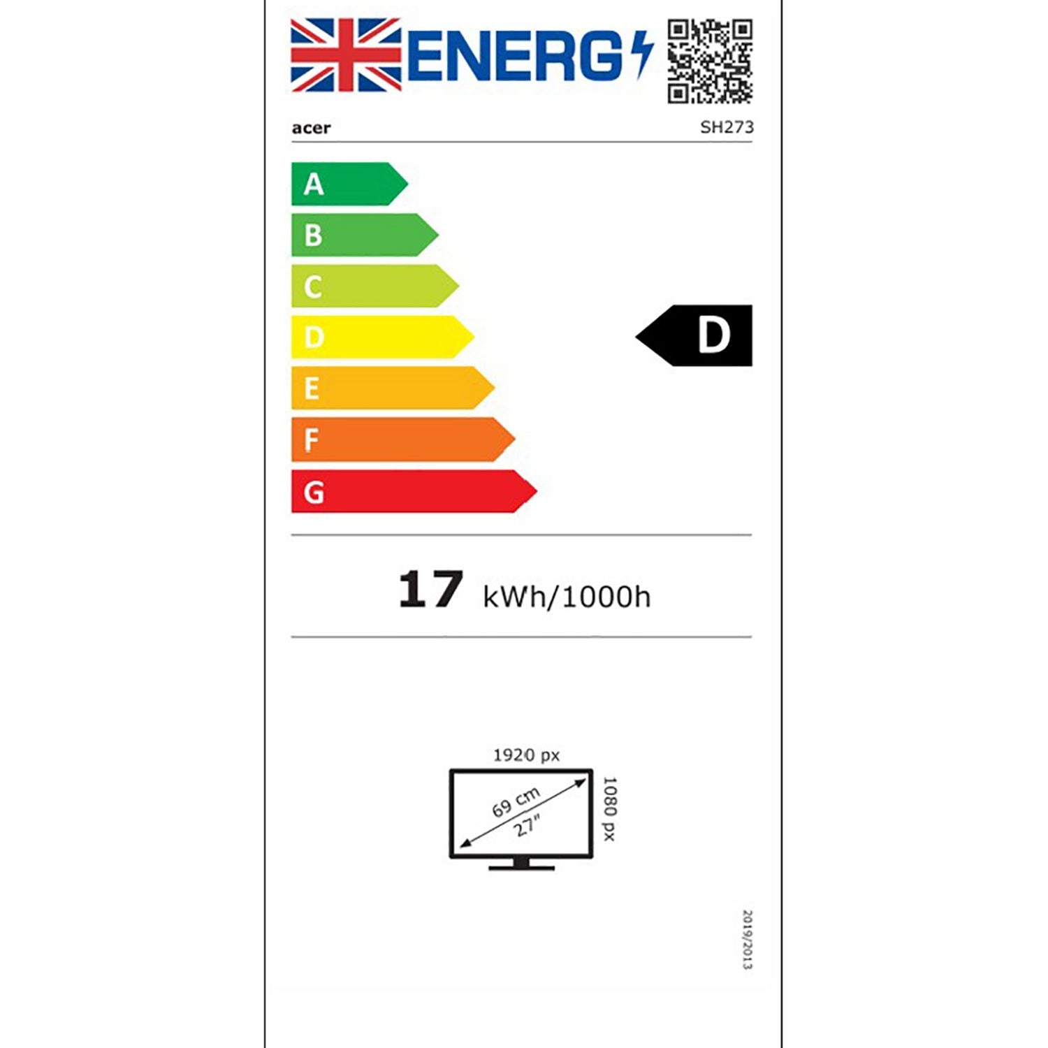 Acer SH273P1 27in monitor, UK version
