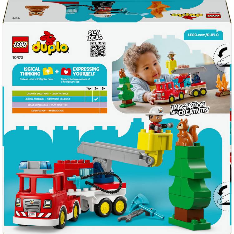 LEGO DUPLO fire engine with hose and firefighter, UK version