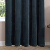 Furn Soft Chenille Blackout Eyelet Curtains - Navy Blue - 229x229cm
