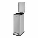 Black+Decker 20 litre soft close pedal bin in grey, UK version