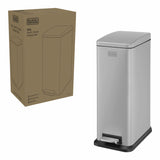 Black+Decker 20 litre soft close pedal bin in grey, UK version