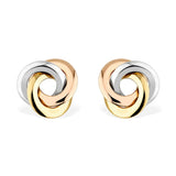 Costco 14ct tri colour gold knot stud earrings - British product