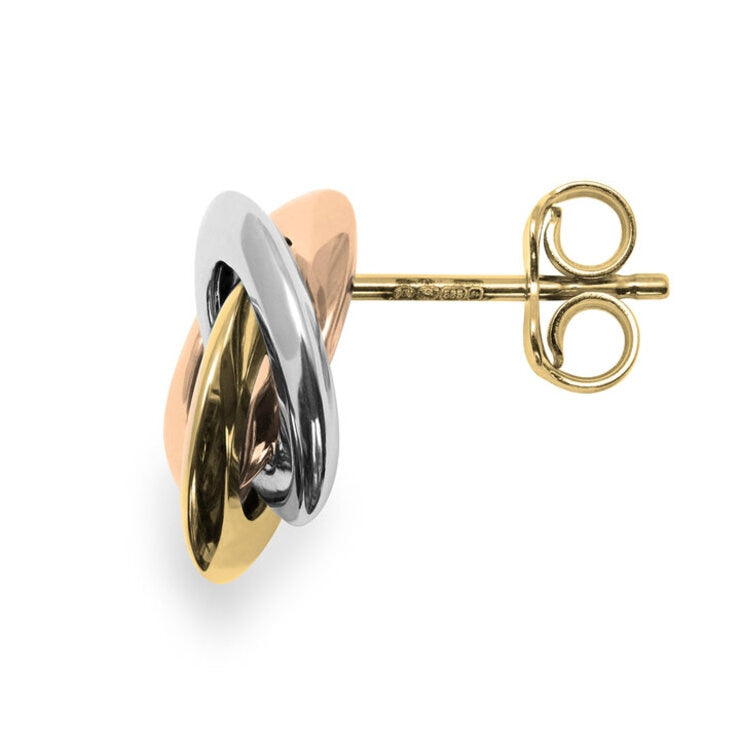 Costco 14ct tri colour gold knot stud earrings - British product