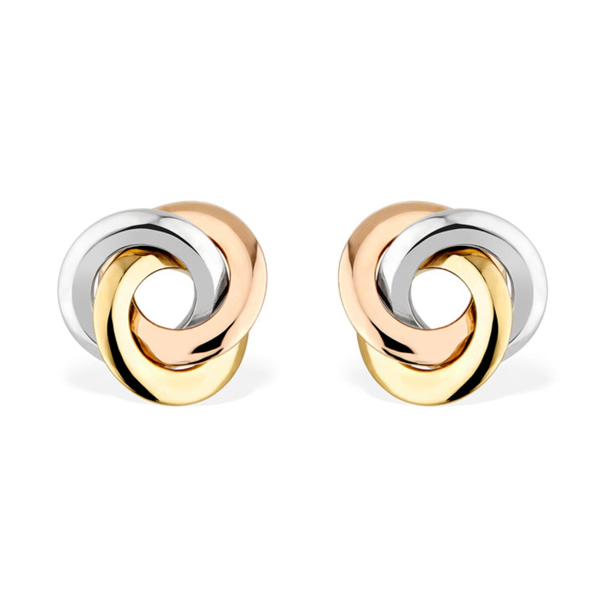 Costco 14ct tri colour gold knot stud earrings - British product