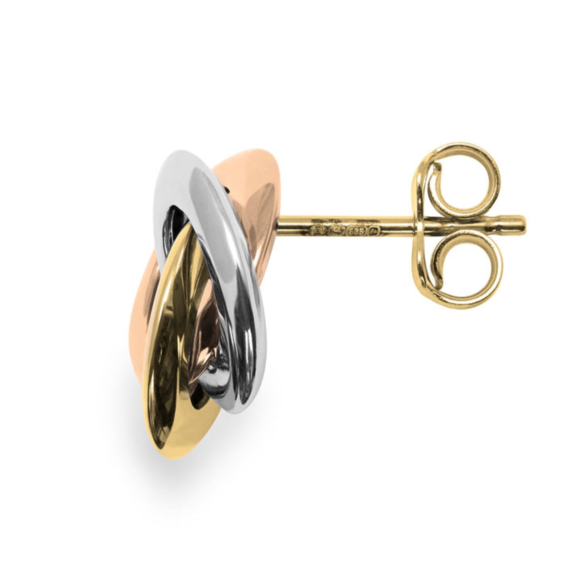 Costco 14ct tri colour gold knot stud earrings - British product