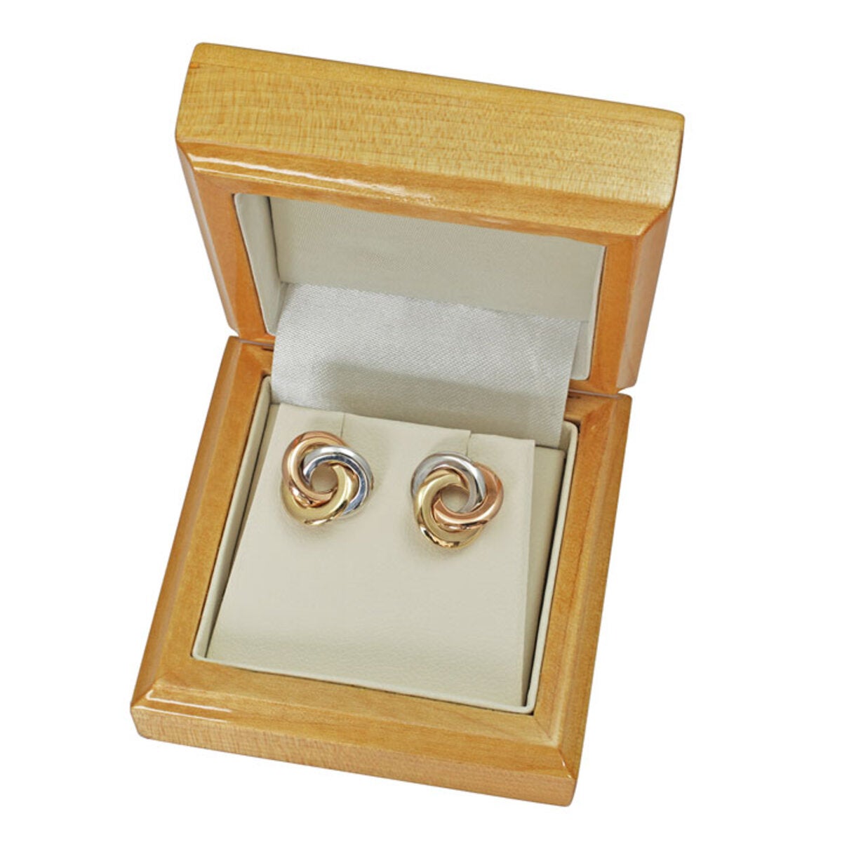 Costco 14ct tri colour gold knot stud earrings - British product
