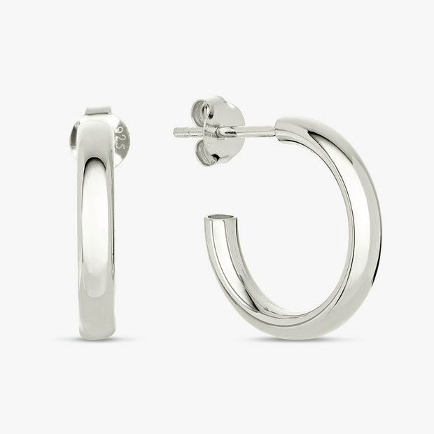 Revere sterling silver huggies hoop earrings 2.5mm, imported from the UK