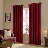 Furn Ultimate Velvet Blackout Eyelet Curtains - Burgundy - 168x229cm