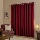 Furn Ultimate Velvet Blackout Eyelet Curtains - Burgundy - 168x229cm