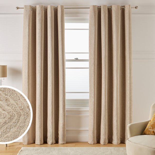 Argos Home blackout eyelet curtains champagne 117x137cm (British brand)