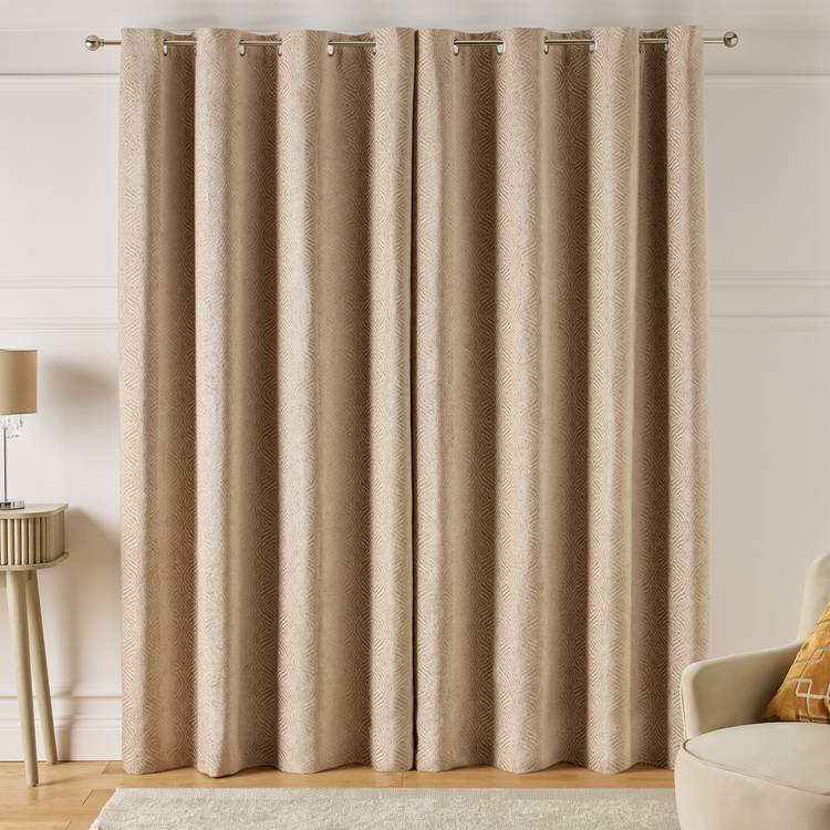 Argos Home blackout eyelet curtains champagne 117x137cm (British brand)