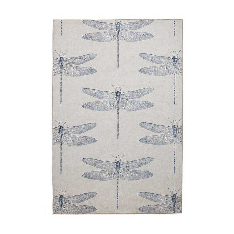 Harlequin Demoiselle indigo blue flatweave rug 120x170cm, imported from the UK
