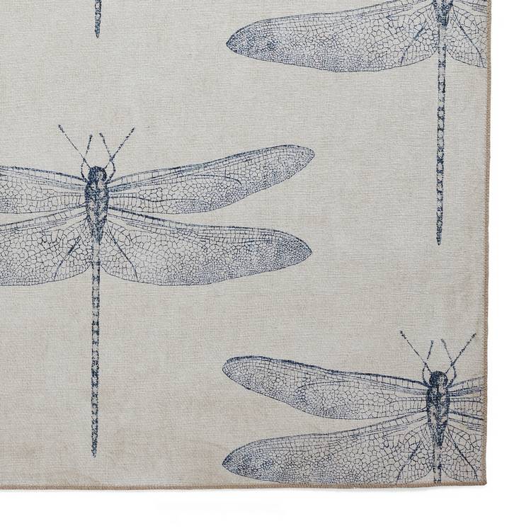 Harlequin Demoiselle indigo blue flatweave rug 120x170cm, imported from the UK