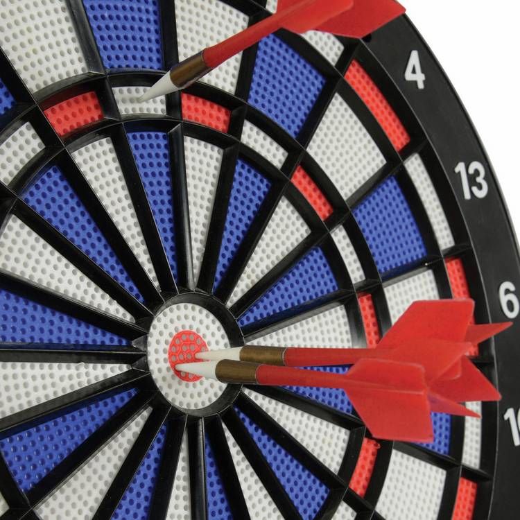 Hedstrom safety dart board with plastic darts, UK version