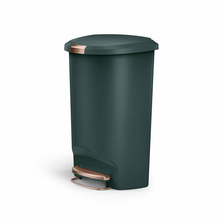Simplehuman semi round green pedal bin 50 litre - British product